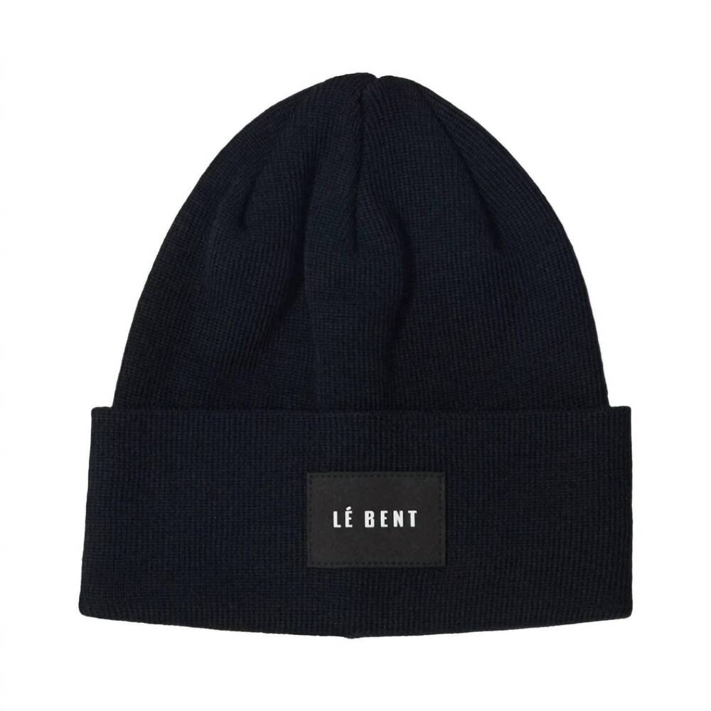 NEW LE BENT men's staple mid profile beanie in black